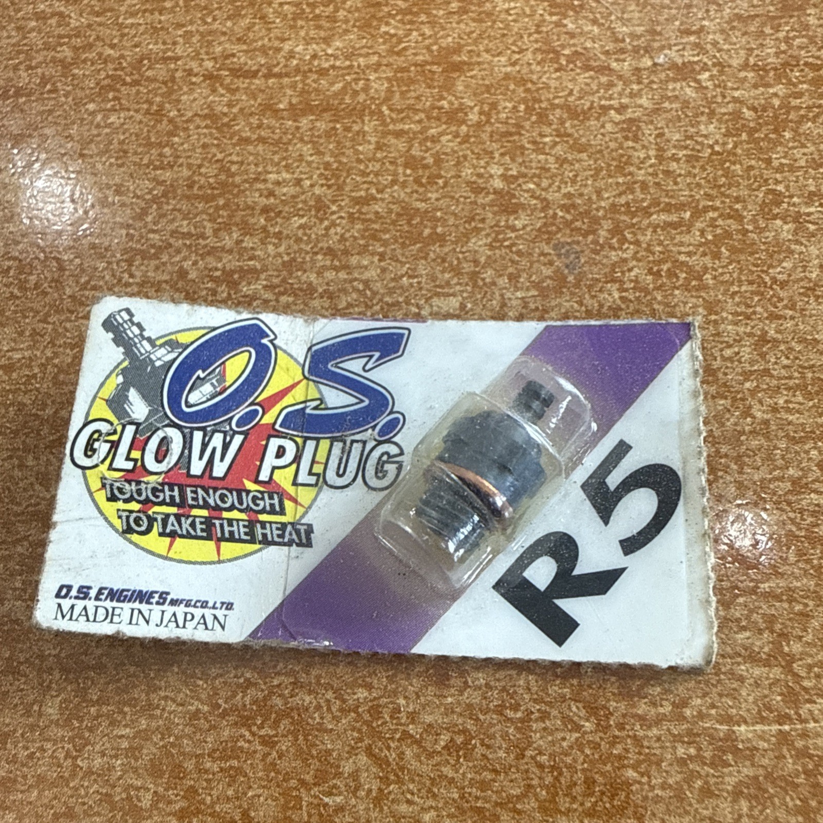 The O.S. R5 glow plug cold-heat-range, short-body standard glow plug high-RPM