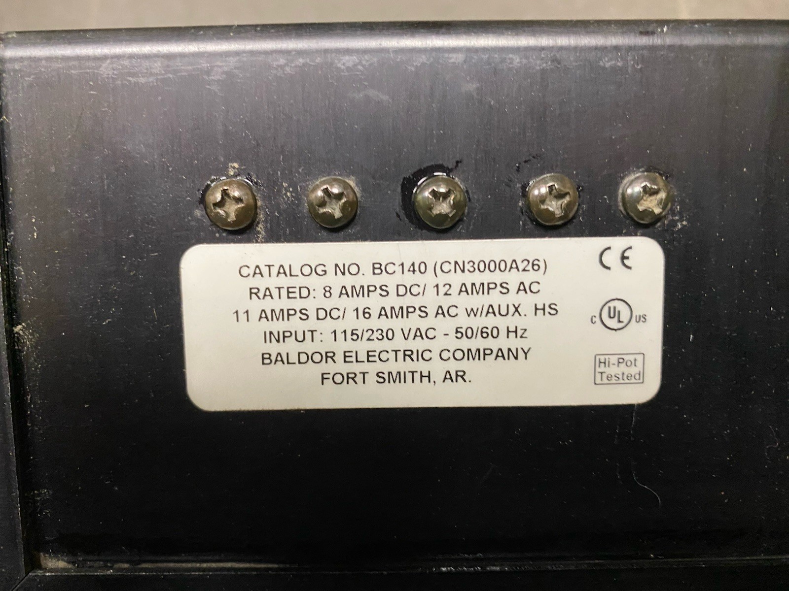 Baldor BC-140 CN3000A26 DC Motor Speed Control