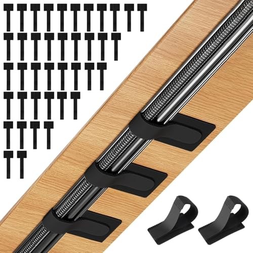 Cable Management Under Desk, 40 Pack Detachable Hook and Loop Cable Straps