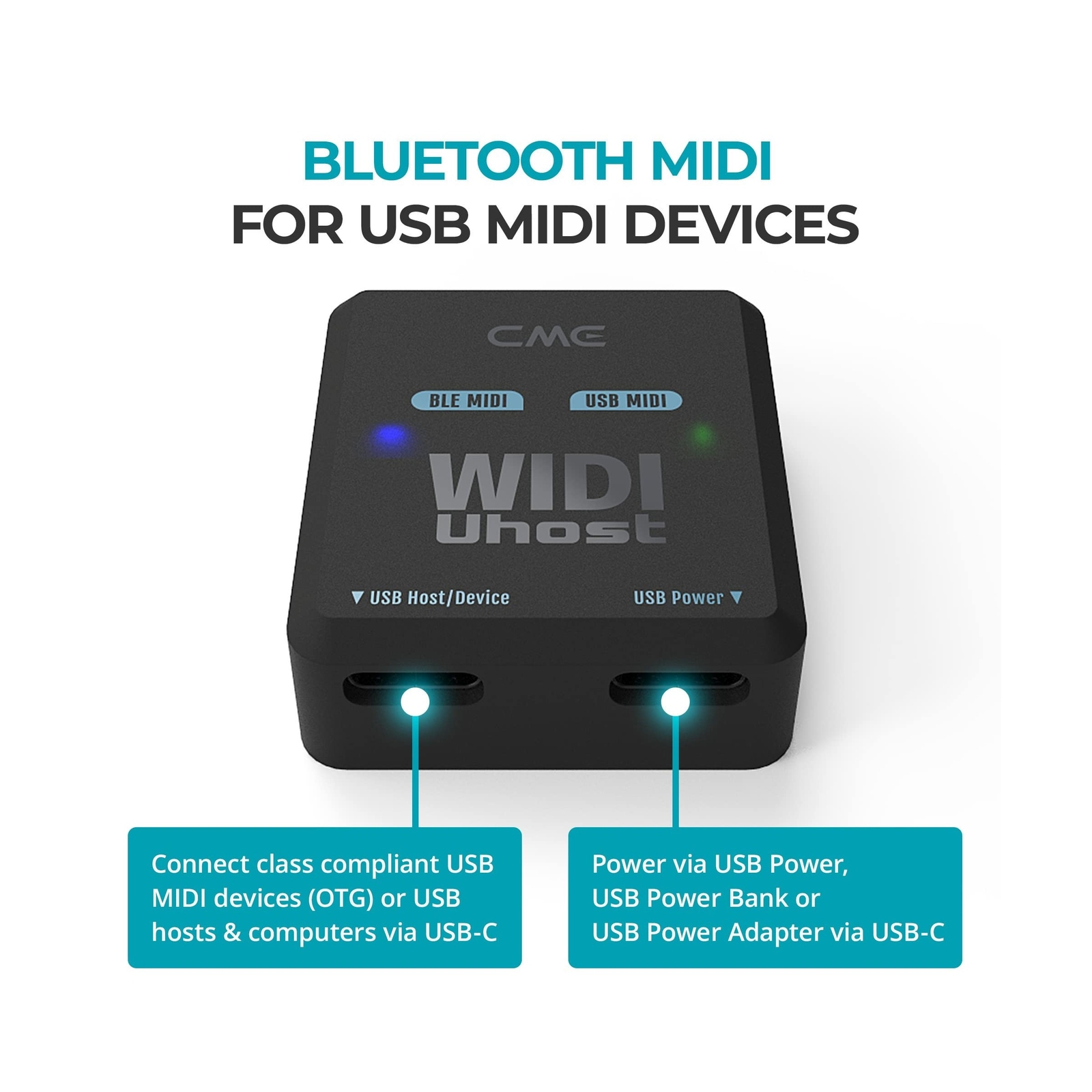 CME WIDI Master + WIDI Uhost USB-B OTG Pack - Connect MIDI devices with USB M...