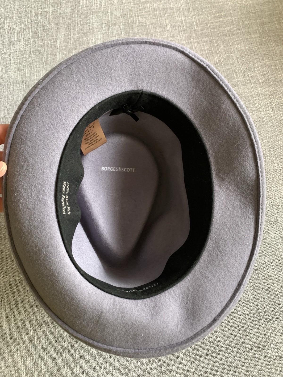 Borges & Scott Gray Fedora Doyle Wool Felt Hat US 7 UK 6 7/8 Small (56cm) Mint