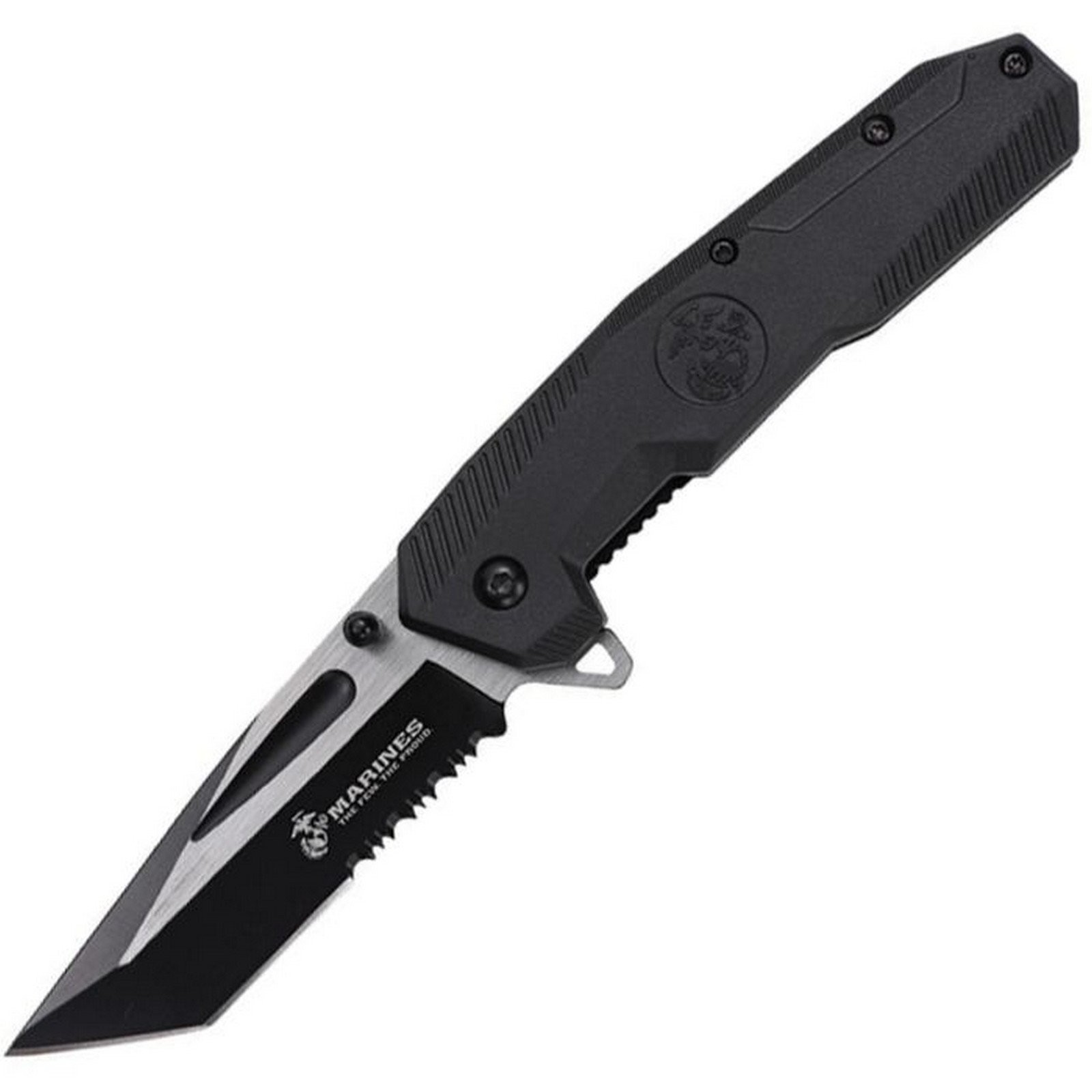 USMC Assisted Linerlock Folding Knife Stainless Blade Nylon Handle - M-A3007BK