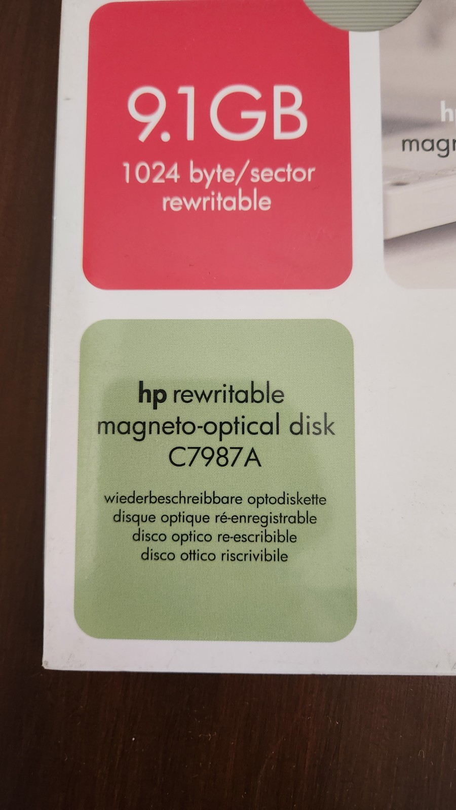 HP Rewritable Magneto Optical Disk 9.1GB C7987A 1024 byte/sector rewritable