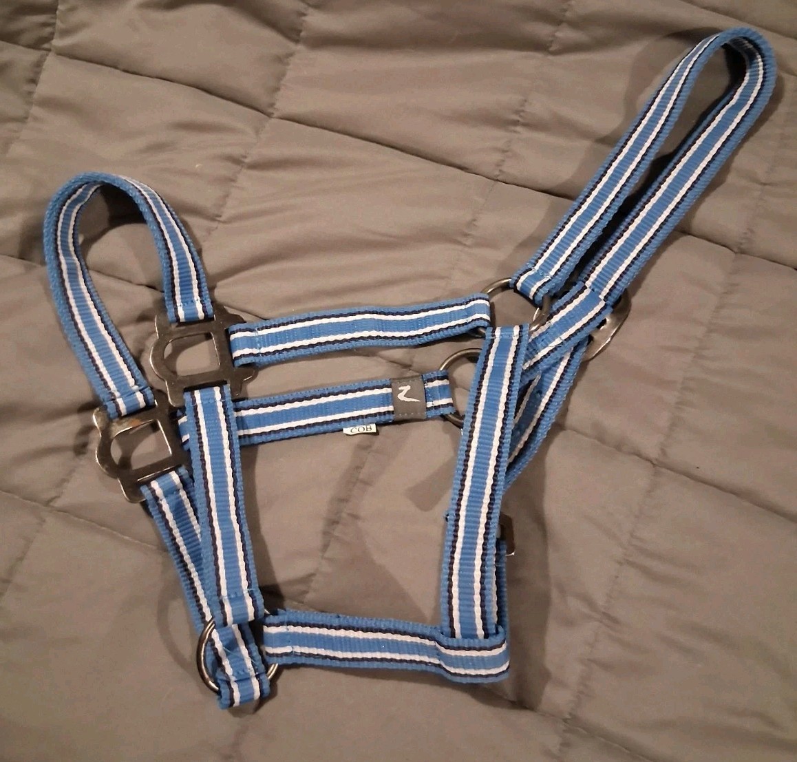 Horze, Nylon Halter, Blue & White Striped, Cob