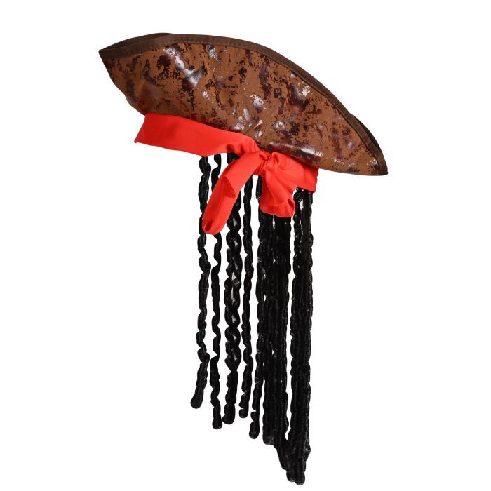 Beistle Caribbean Pirate Hat with Dreadlocks