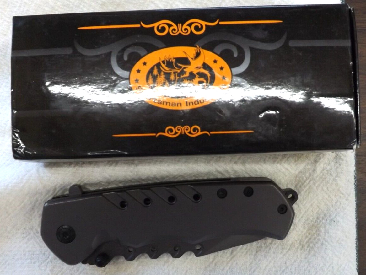 SPORTSMAN INDUSTRIES KNIFE 8.75" FOLDING TITANTIUM SPRING ASSIST OPENING