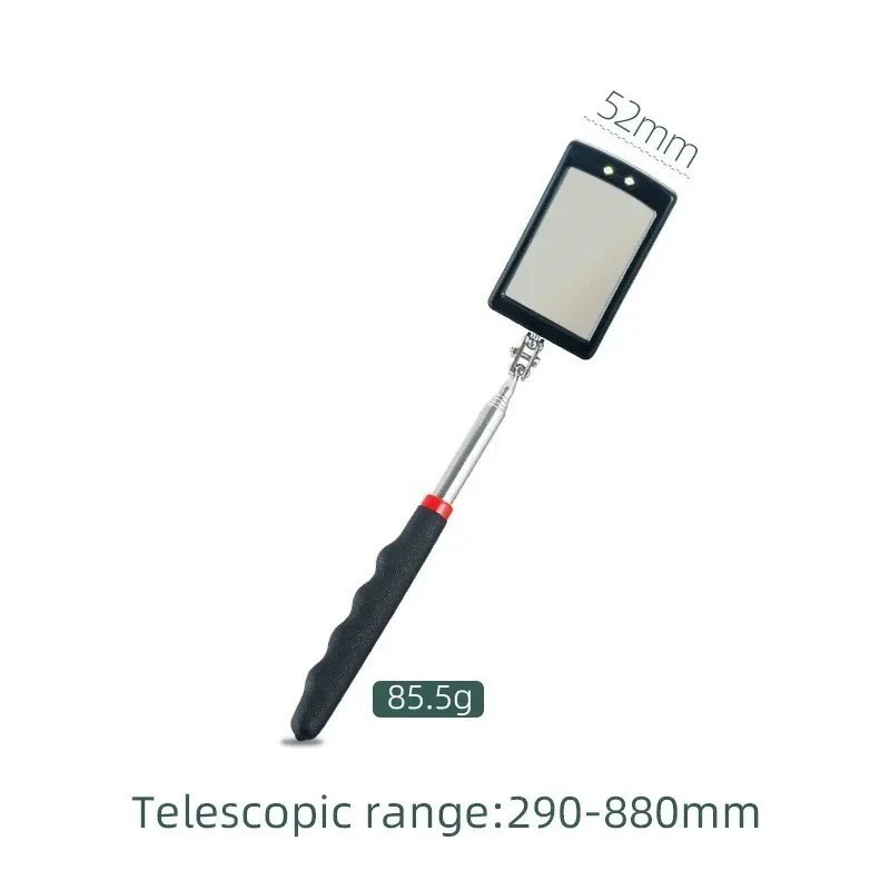 Inspection Mirror LED Lighted Mechanic Telescoping illuminate Swivel Extendable