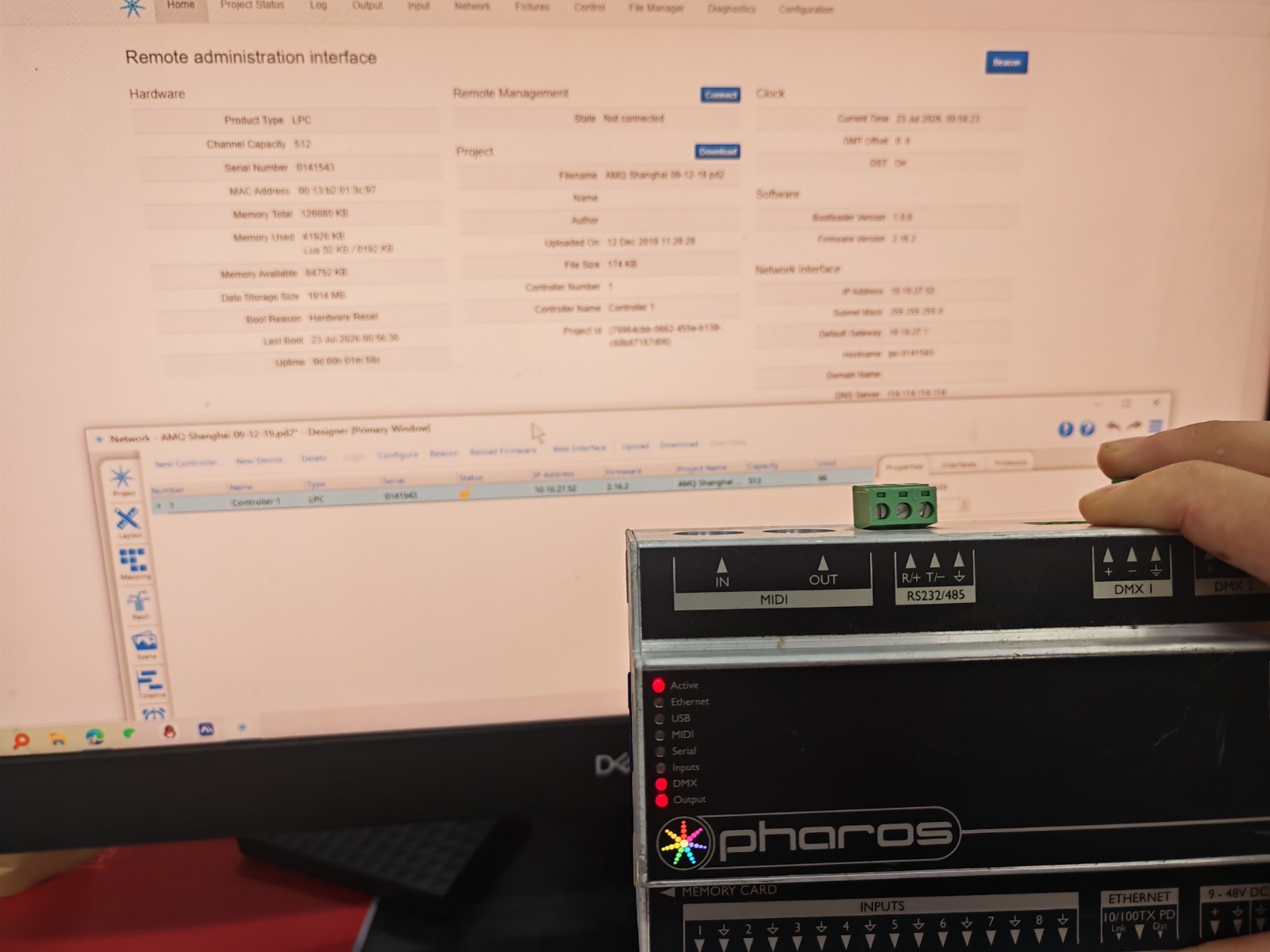 Pharos LPC 1 - Pharos Lighting Playback Controller 512 channel - Test OK