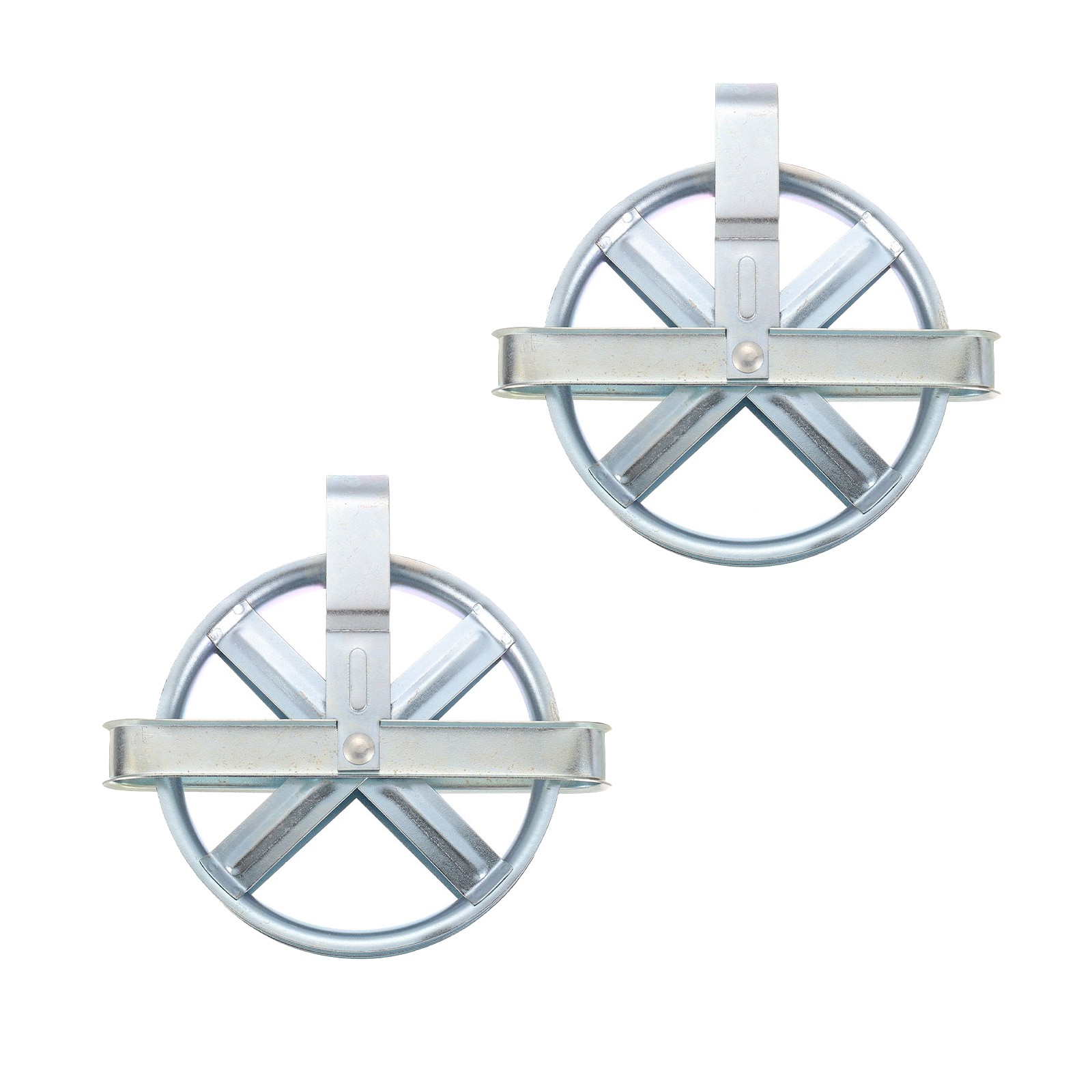 2Pcs 5" Clothesline Pulley with Durable Iron Alloy Wheel Axle for Outdoor Silver