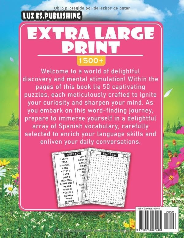 Extra Large Print Spanish Word Search Puzzles for Seniors & Adults: Big Font Wor