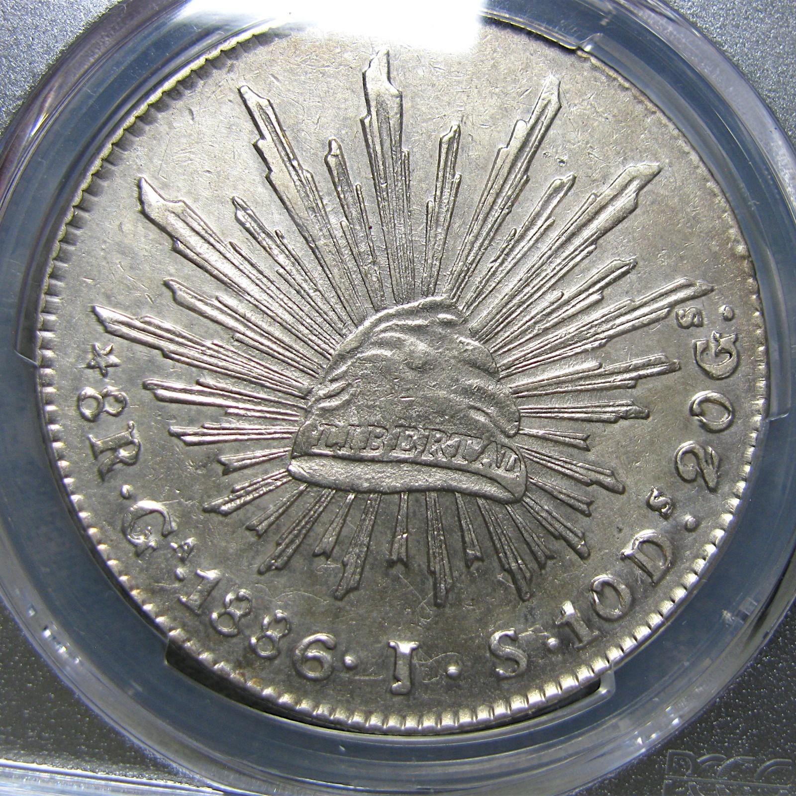 1886-Ga JS Mexico 8 Reales Silver Ga-72 ---- PCGS Unc Details Graded ---- #709C