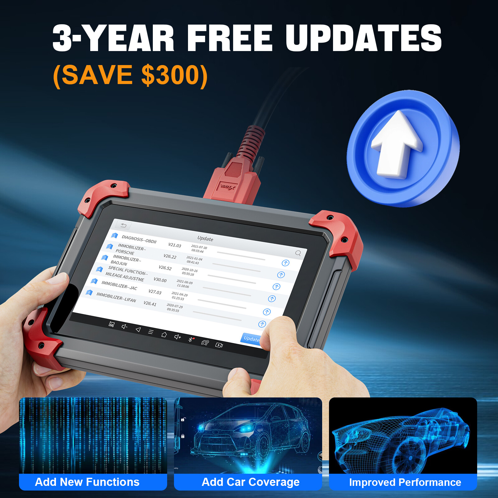 XTOOL D7 Auto Bidirectional Scanner Full System Diagnostic Key Pr0gramming Tool