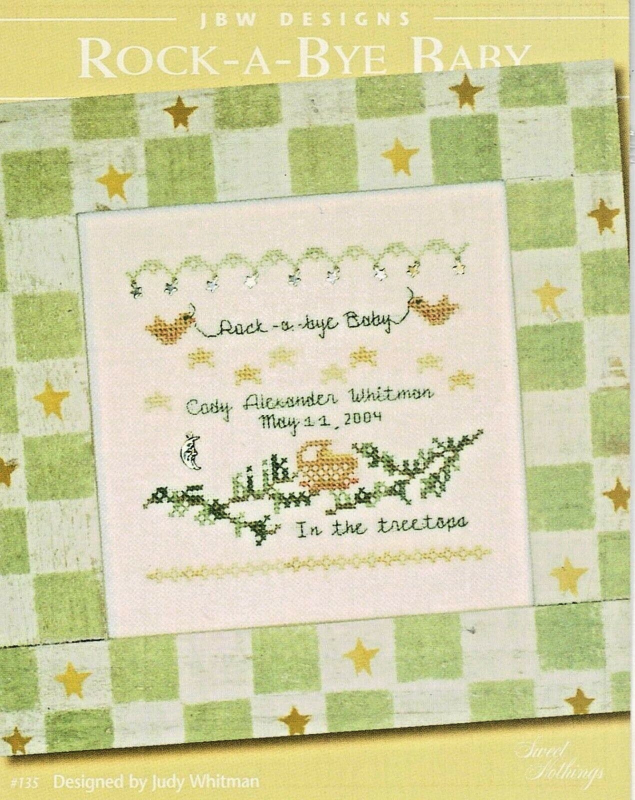 ROCK A BYE BABY- CROSS STITCH LEAFLET-JBW DESIGNS -OOP