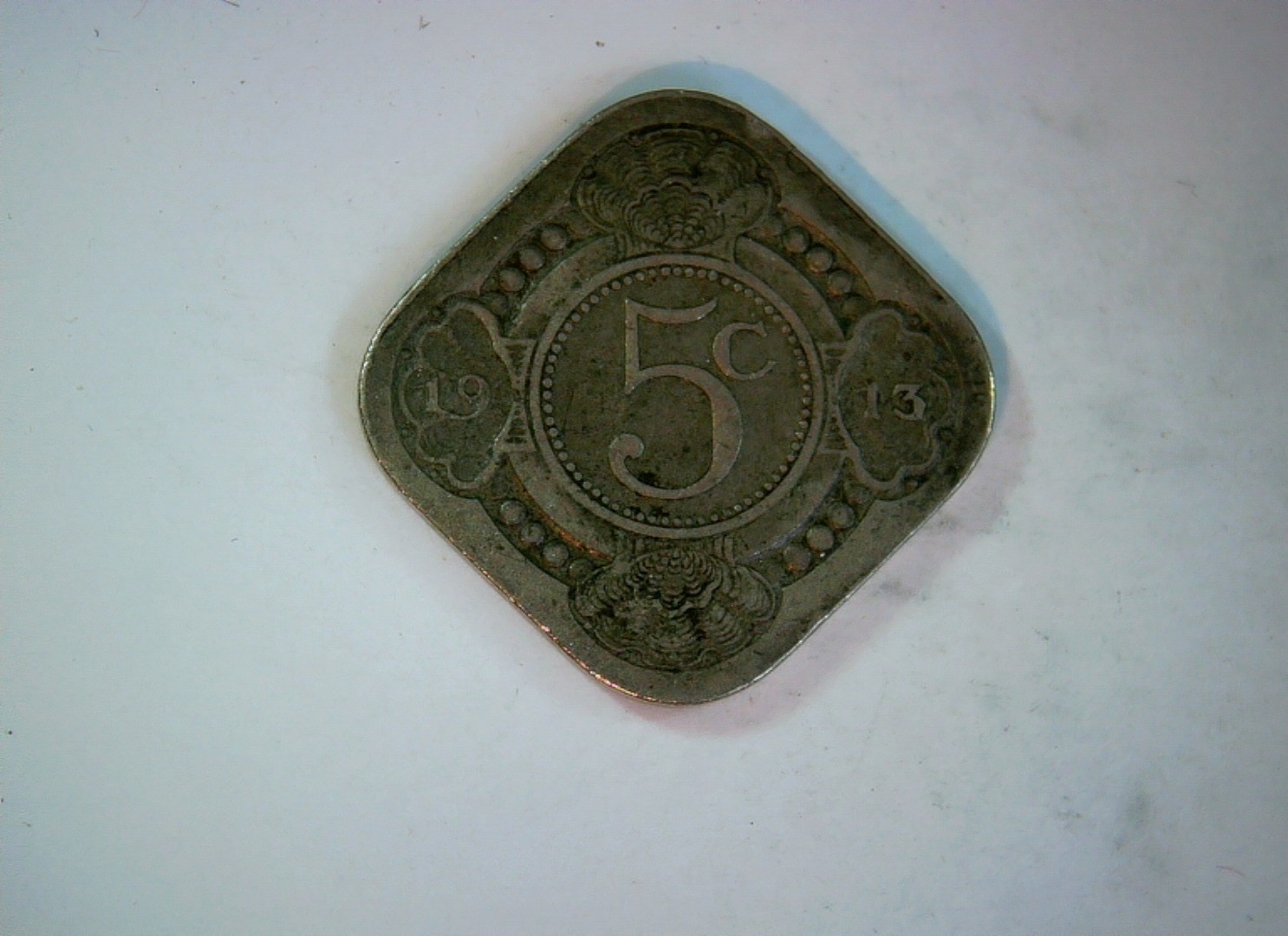 Netherlands 1913 5 Cents Wilhelmina 5 Cent (square/diamond type) Coin