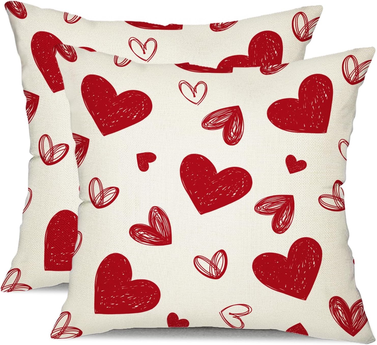 DFXSZ Valentine's Day Pillow Covers 18x18 Inch 18" x (Pack of 2), White