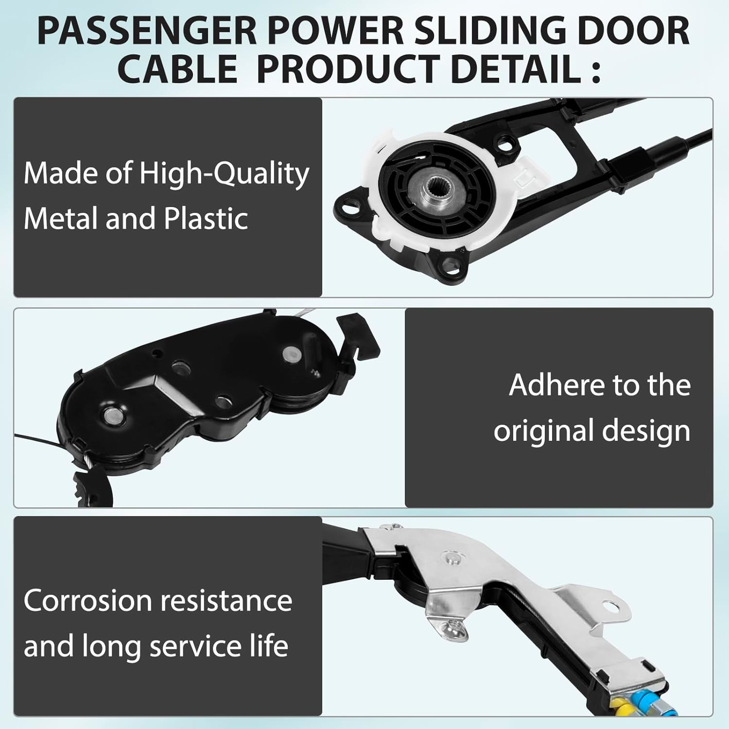 Rear Right Side Power Sliding Door Cable Replacement for Toyota Sienna 2011-2020
