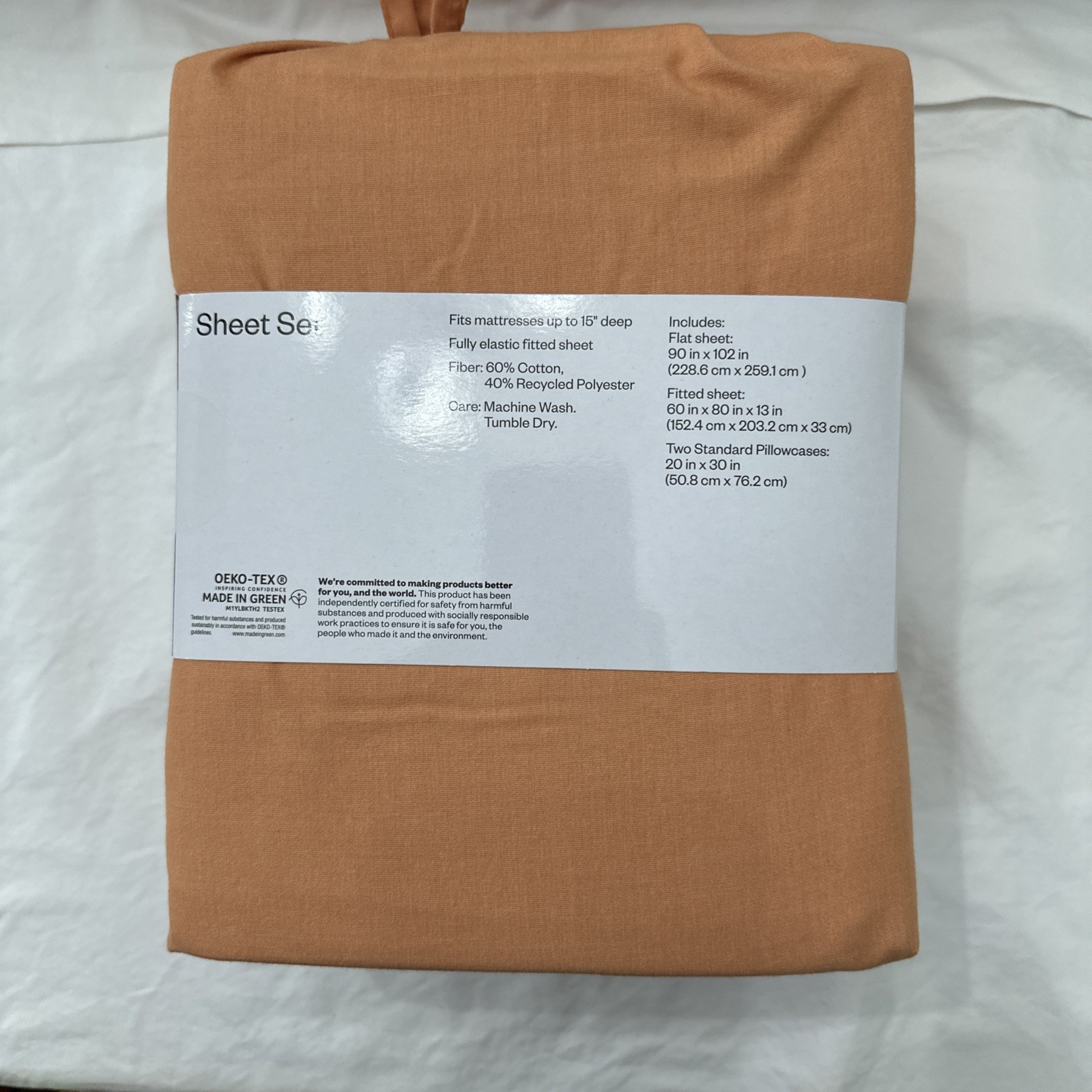 New Room Essentials Queen 4-Piece Sheet Set – Orange, Soft & Wrinkle Resistant