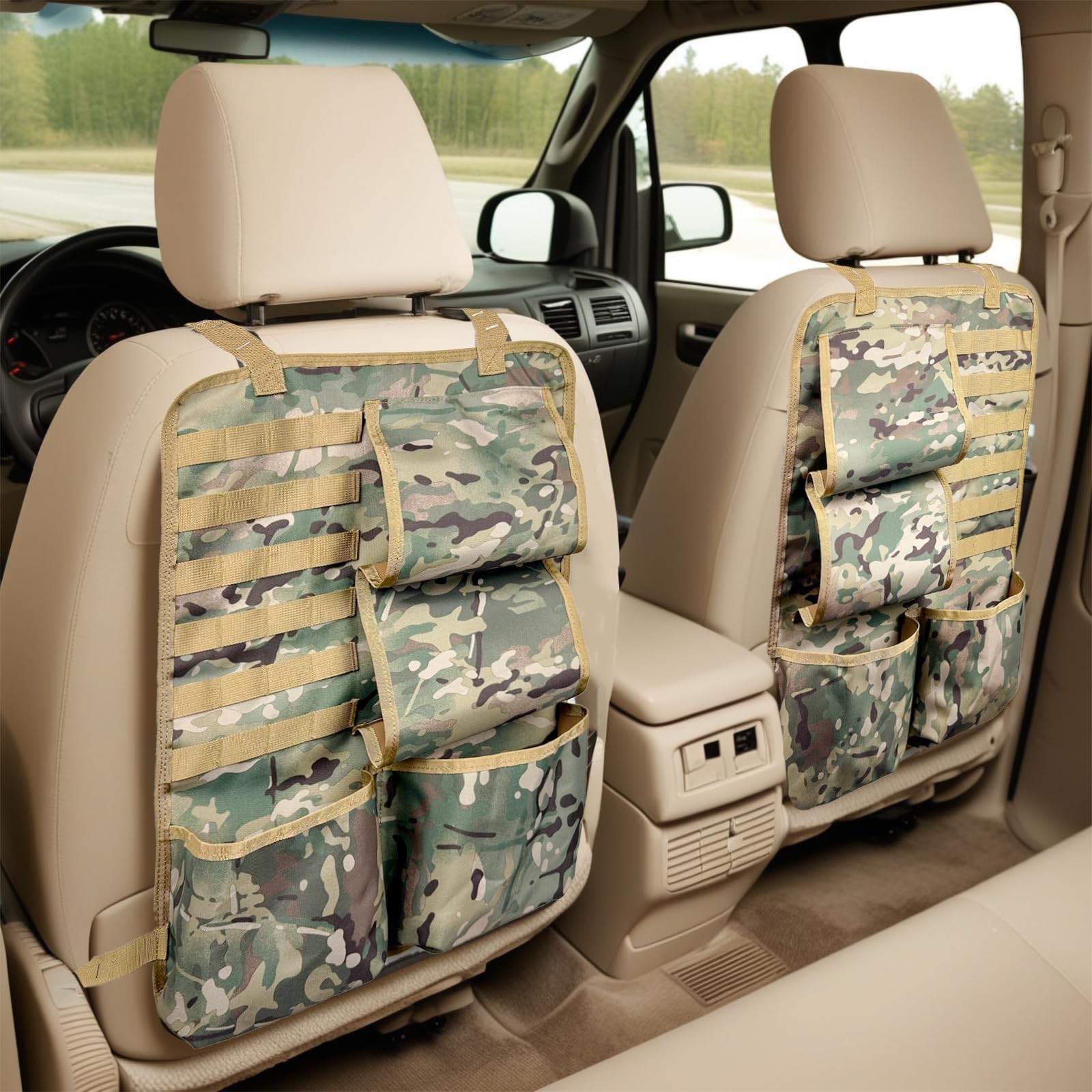 Yawayda Molle Seat Back Organizer Truck Gun Rack Camouflage