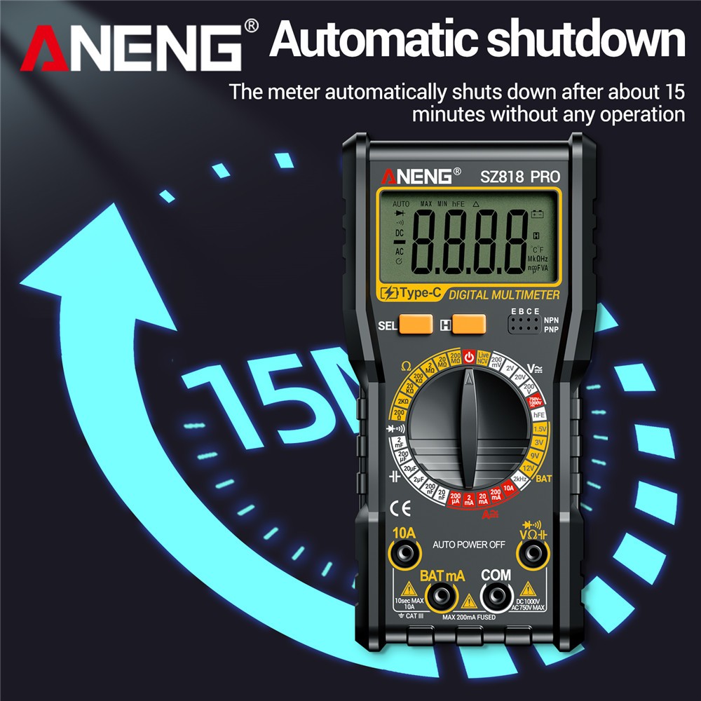 New Digital Multimeter Voltmeter AC DC Volt Meter Ohmmeter Auto Range Tester
