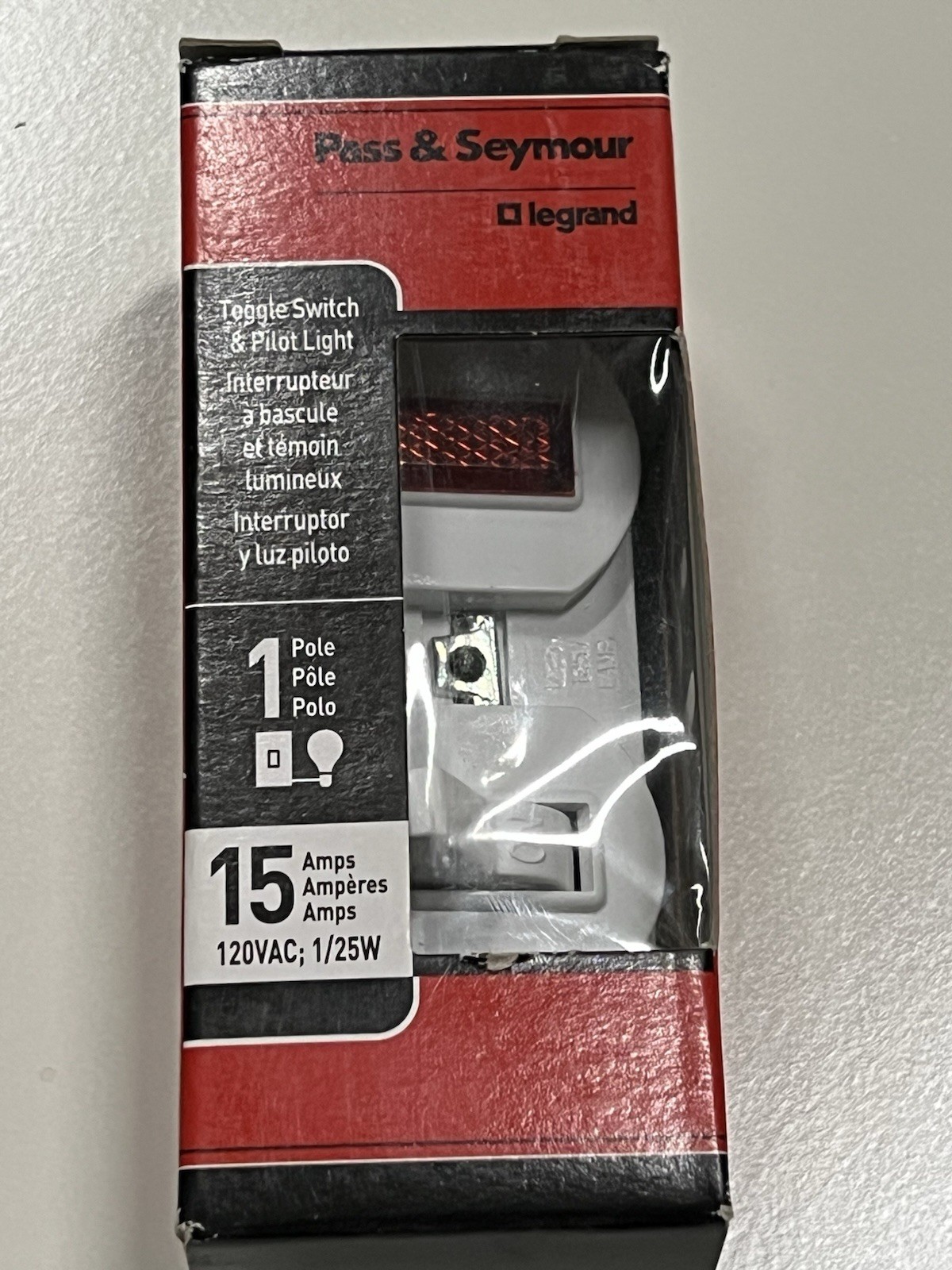 Pass & Seymour Legrand 692-WGCC6 White Toggle Switch & Pilot Light