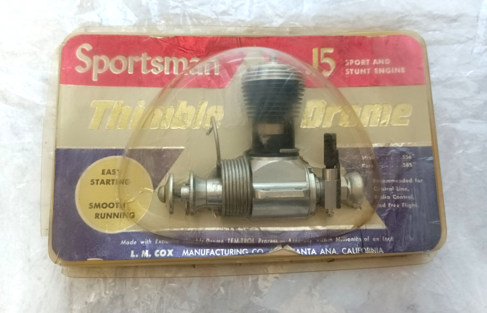 COX Sportsman .15 Thimble Drome Sport & Stunt Engine Very Rare NEW