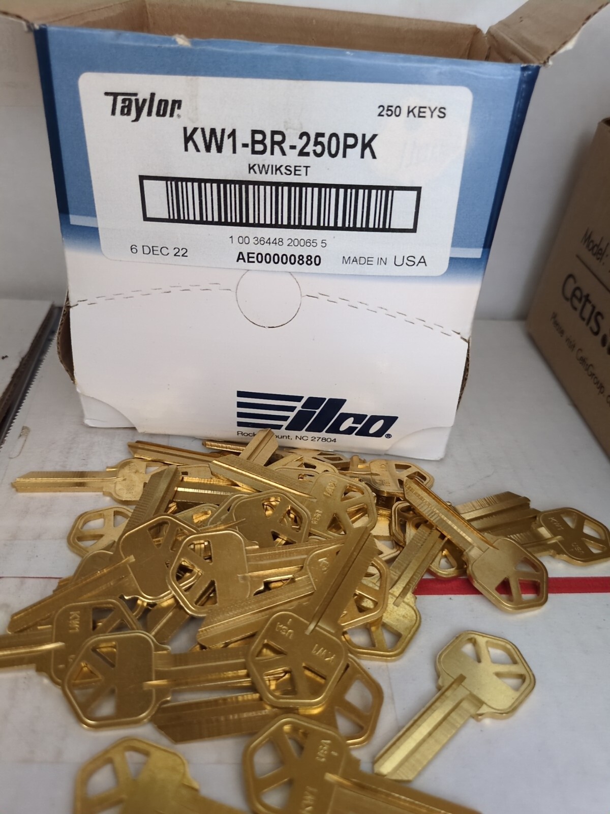 50 PACK Ilco Taylor Line KW1-BR Kwikset Keys Blanks New   Made In USA