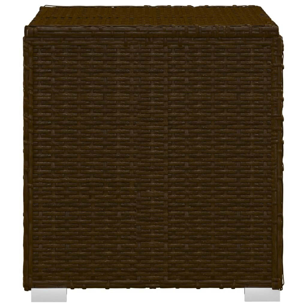 Piece Patio Sun Loungers with Tea Table Poly Rattan Brown