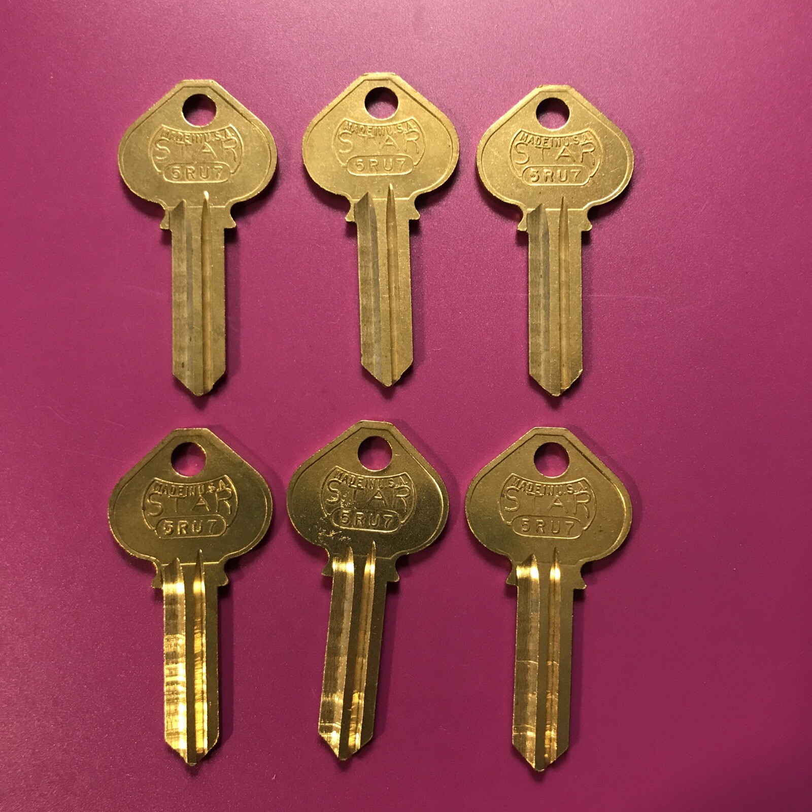 Star 5RU7 Key Blanks    Set of 6   Locksmith                               [B9]