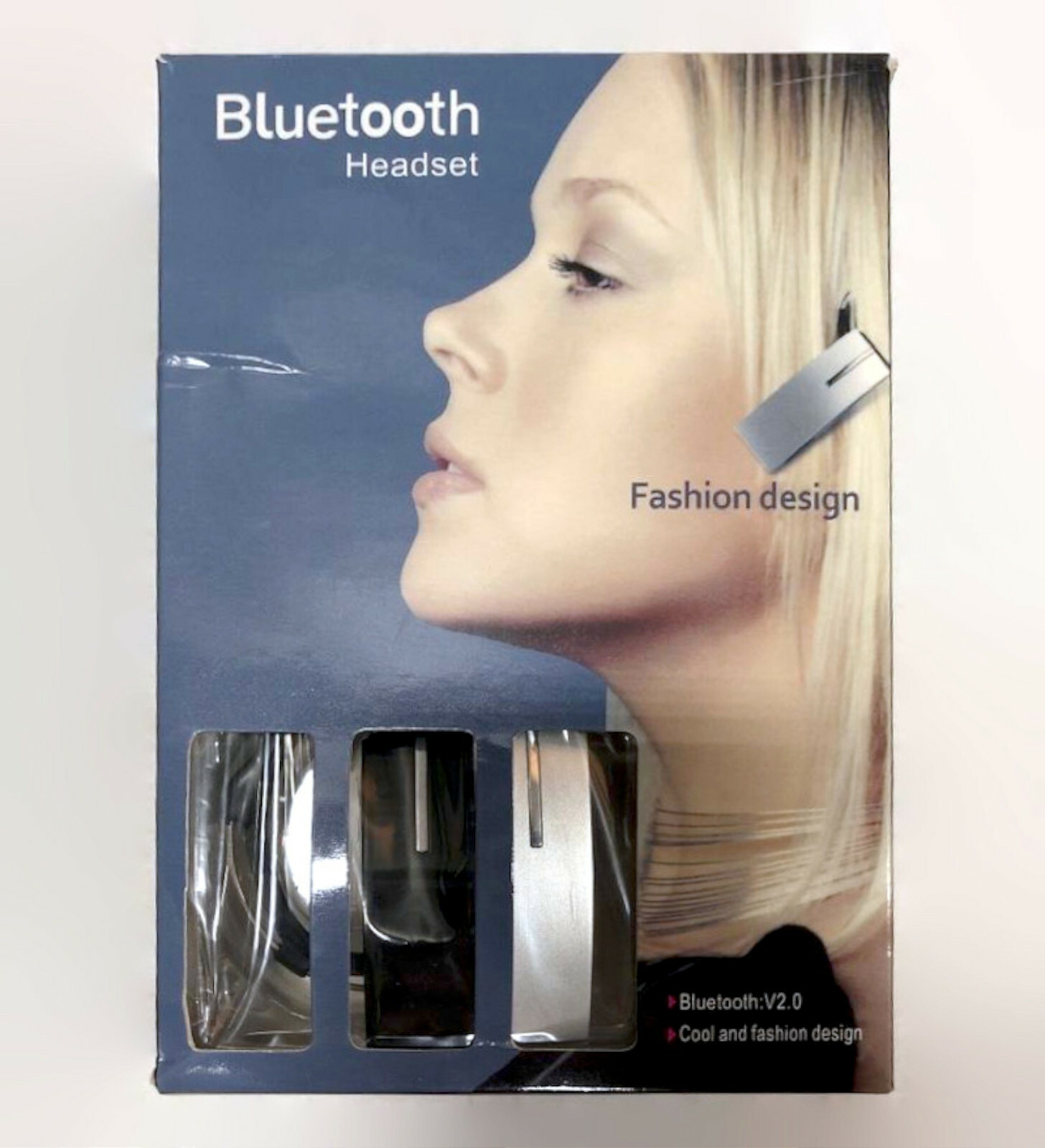NEW Bluetooth Headset Fashion Stylish Design w/ Red Black Silver Faceplates