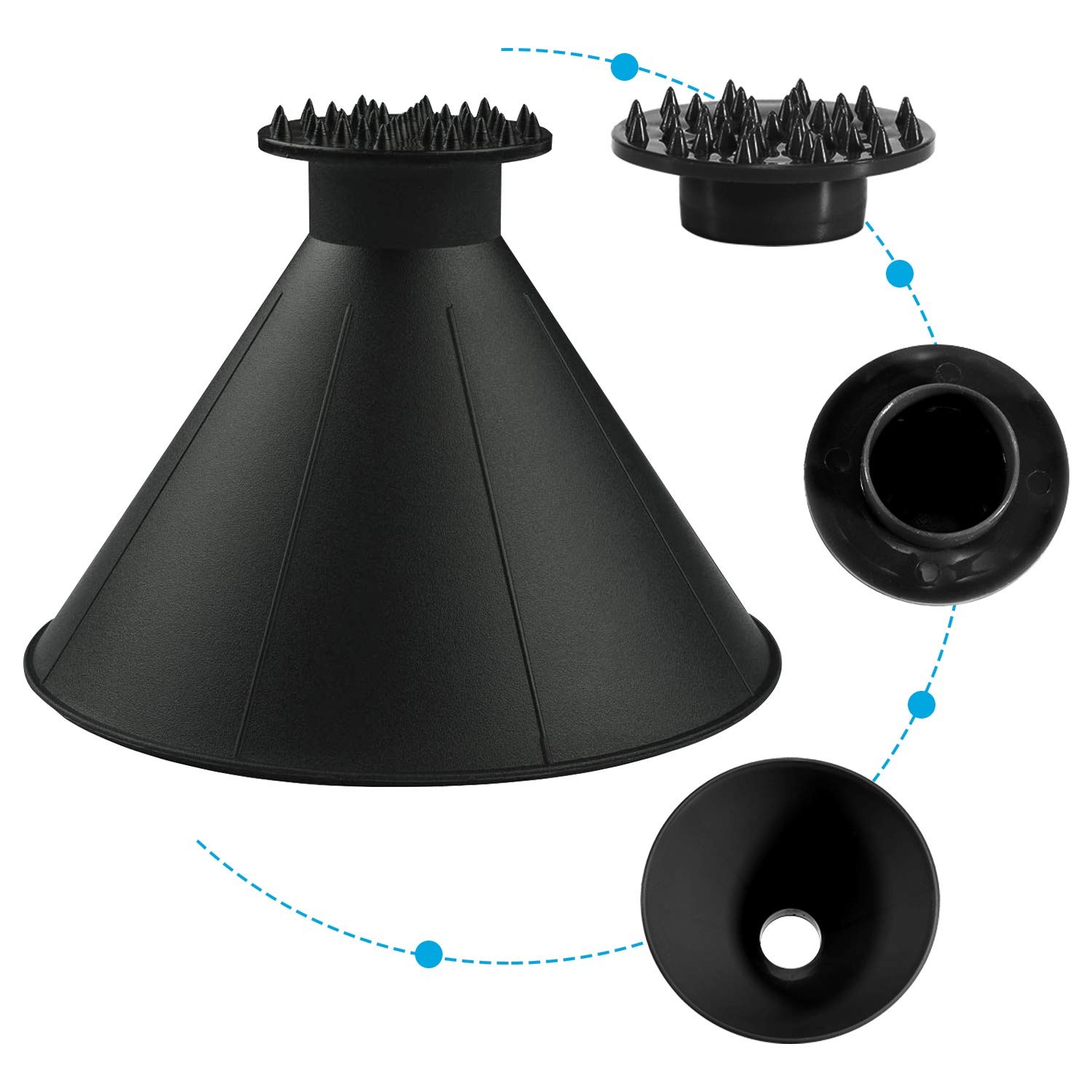 Magical Ice Scrapers For Car Windshield 2 Pack Cone Magic Car Ice Scraper With F