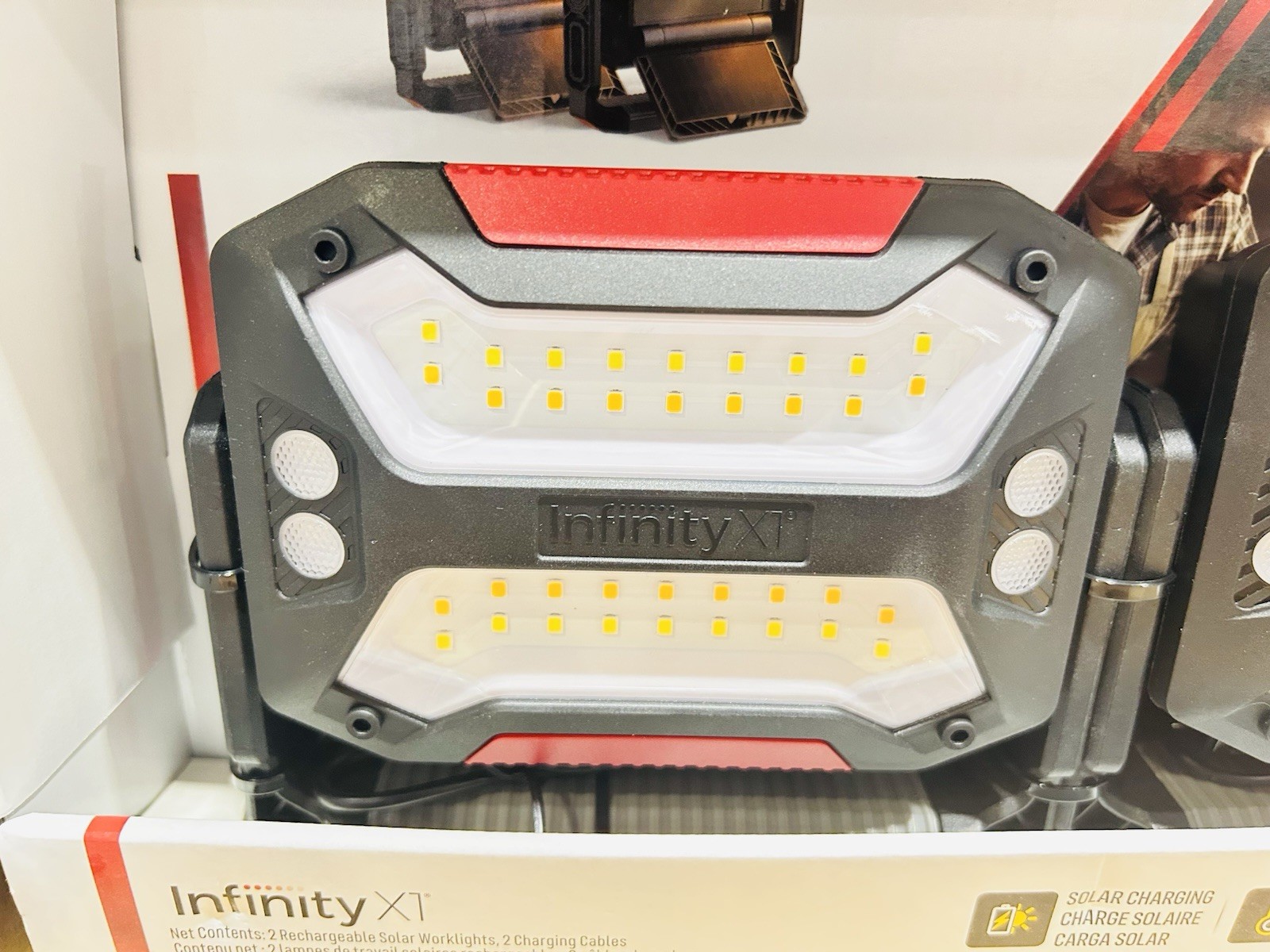 Infinity X1 Dual Powered Solar Work Light, one Piece 3000 Lumens