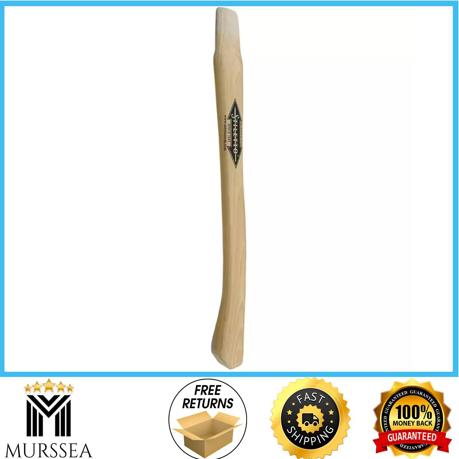 Stiletto Curved Hickory Wood Hammer Handle 18 Inches Length Axe Eye Hand Tool