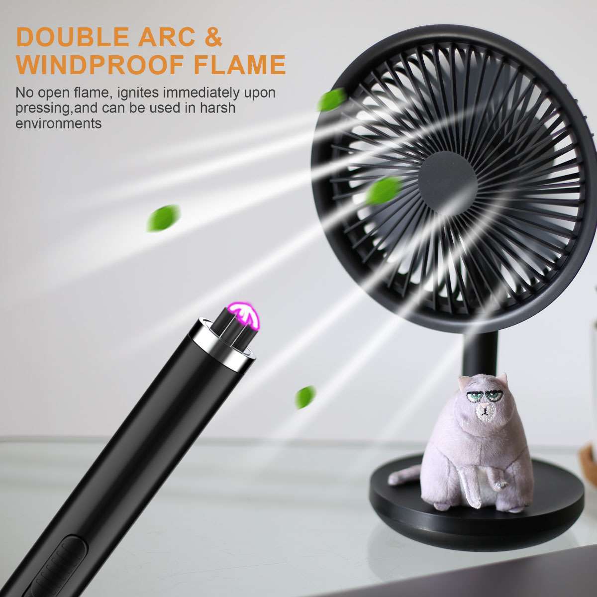 Electric Double Arc Lighter Flexible Neck USB Rechargeable Candles BBQ Windproof