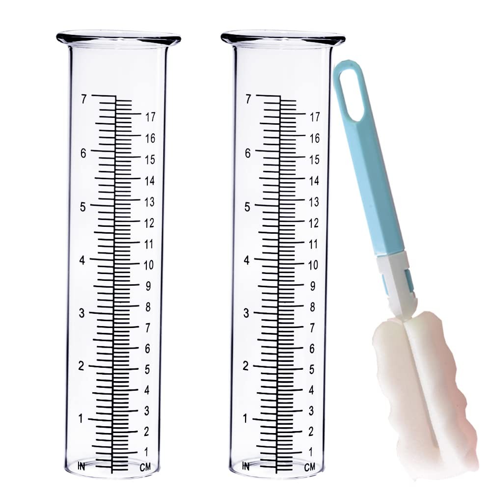 BIUWING 7 inch Rain Gauge 2.16 x 8.26 inches, 2pcs Tube