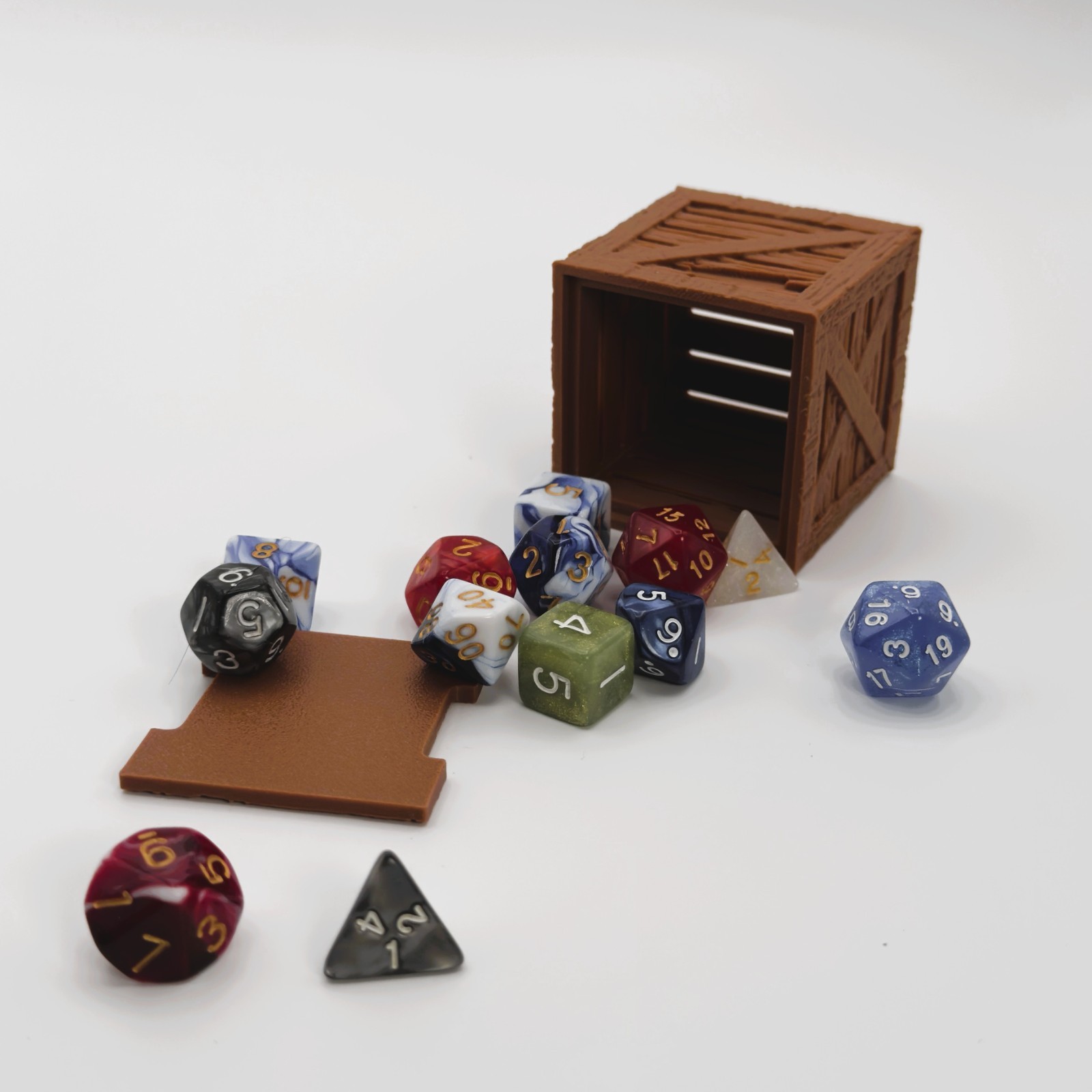Dice Vault Crate Box for 2 Sets – DnD Organizer, RPG Dice Holder