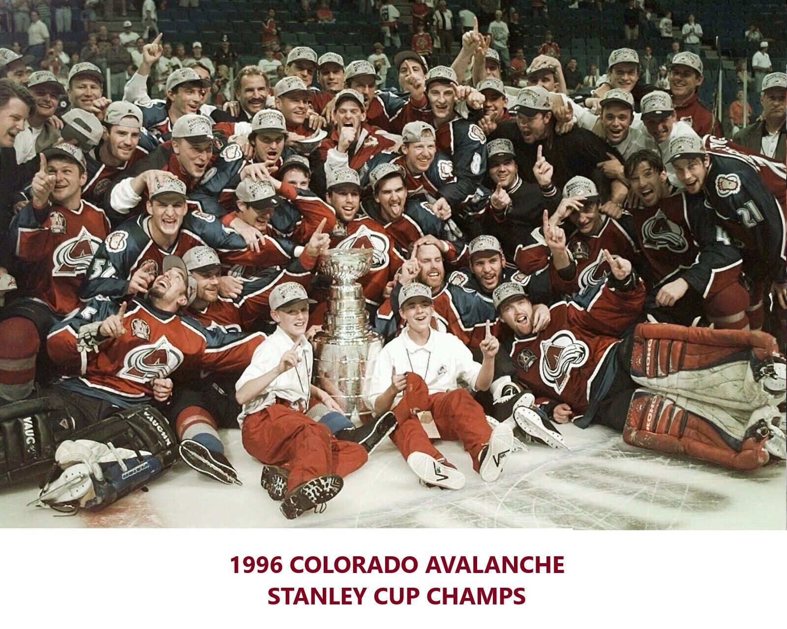 1996 COLORADO AVALANCHE 8X10 TEAM PHOTO HOCKEY PICTURE NHL STANLEY CUP CHAMPS