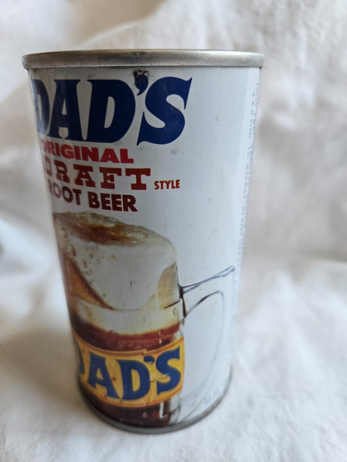Vintage Steel Pull Tab Dads Original Draft Root Beer 12 oz Empty Can #J