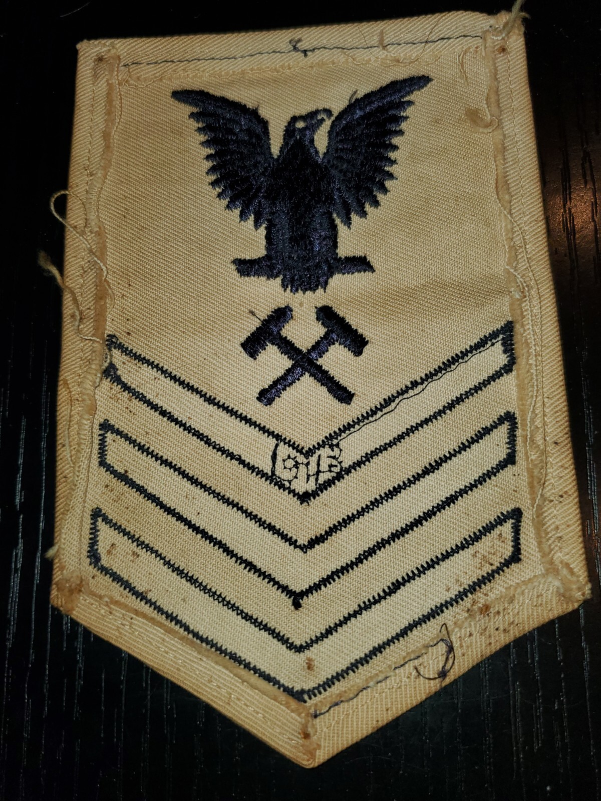 WWII USN Navy 1st Class Metalsmith Chevron Rate Patch L@@K!!!
