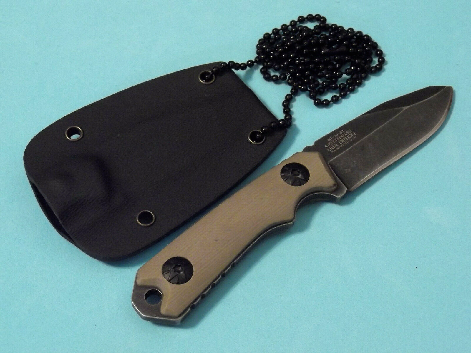 MTech MT2030 Mini Neck Knife Stonewashed fixed blade 4 3/4" overall MT-20-30
