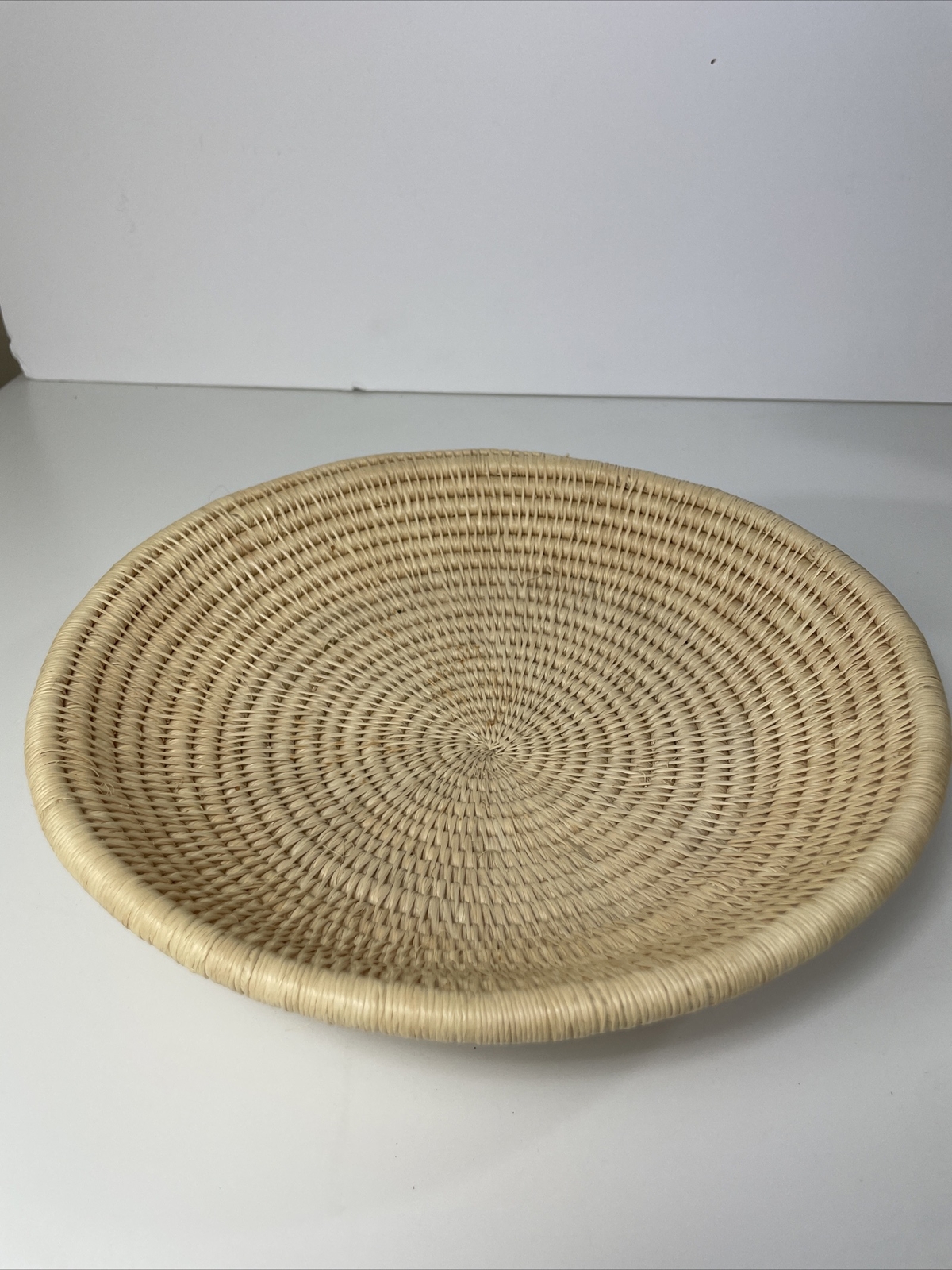 Handwoven Zambian Lozi Basket Circular Natural 10”