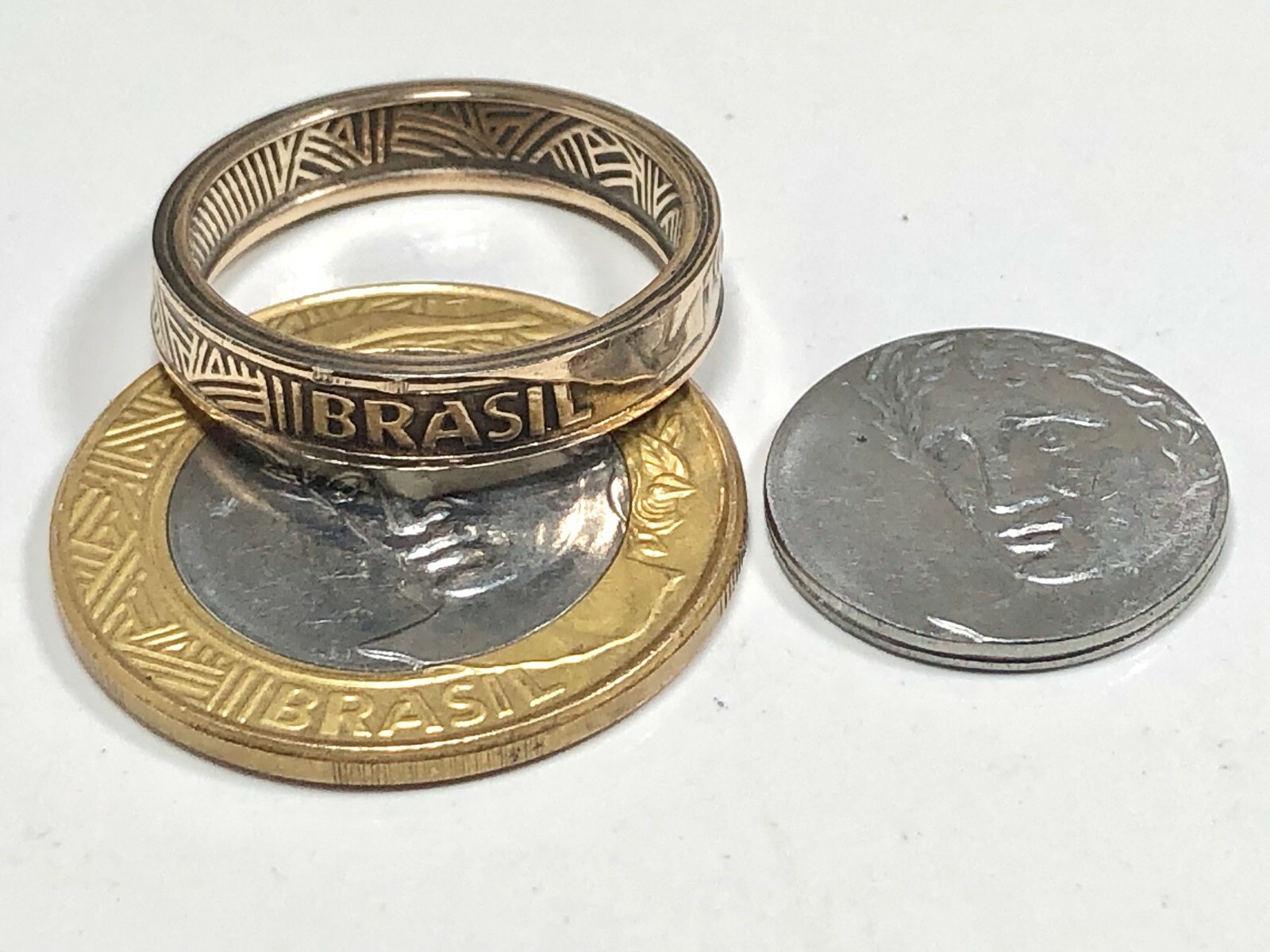 Brazil Coin Ring Brazilian 1 Real Vintage Custom Handmade Jewelry