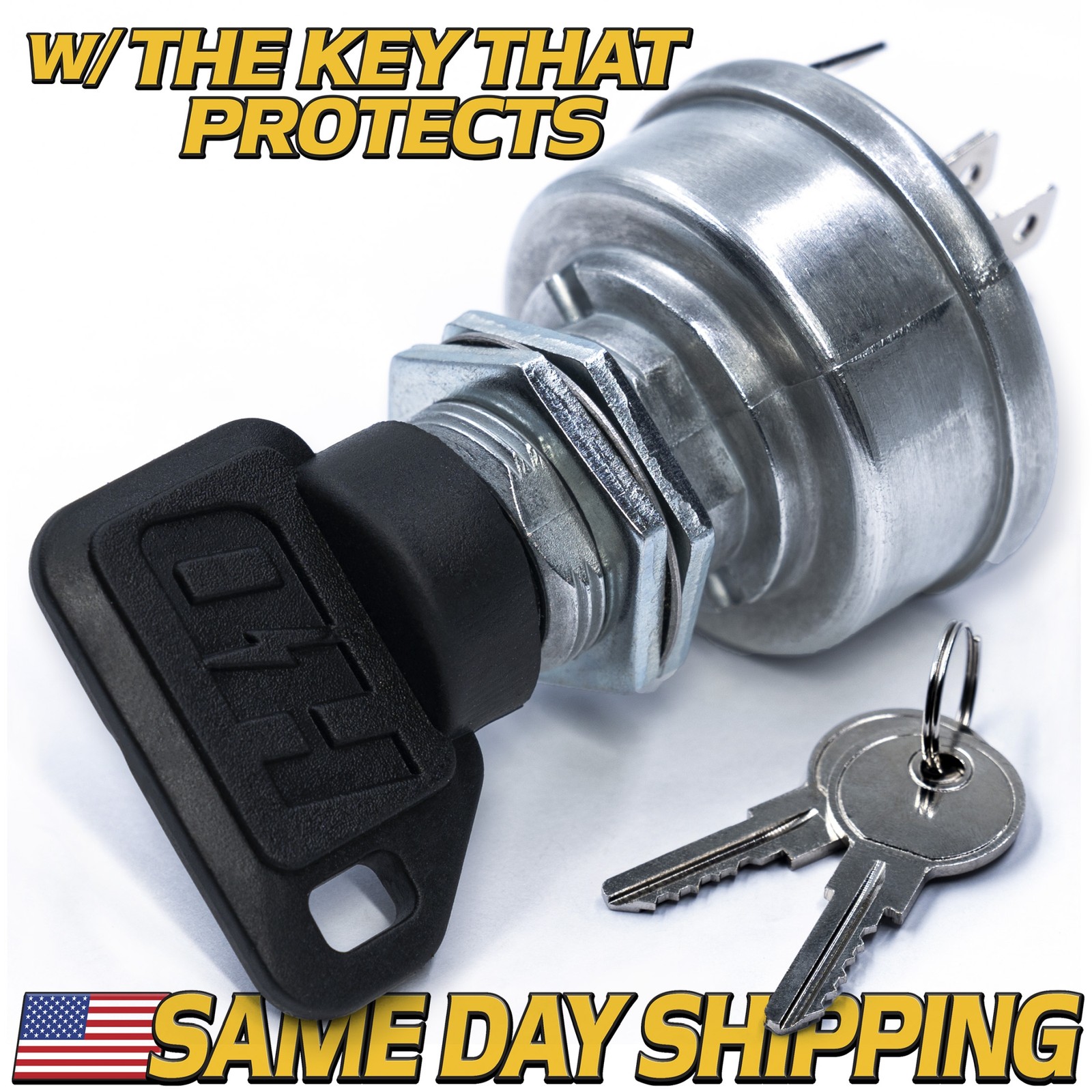 Starter Ignition Switch fits Ariens Gravely 04331700 w/3 KEYS & Carabiner