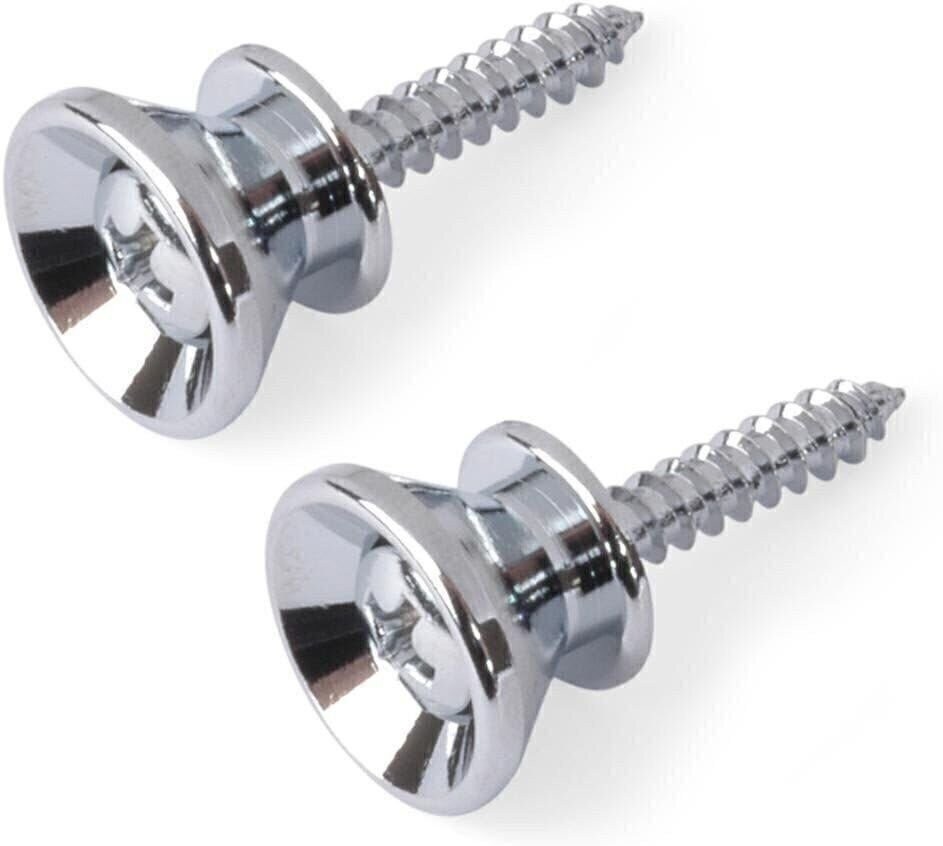 Golden Age Strap Buttons, Chrome, Set of 2