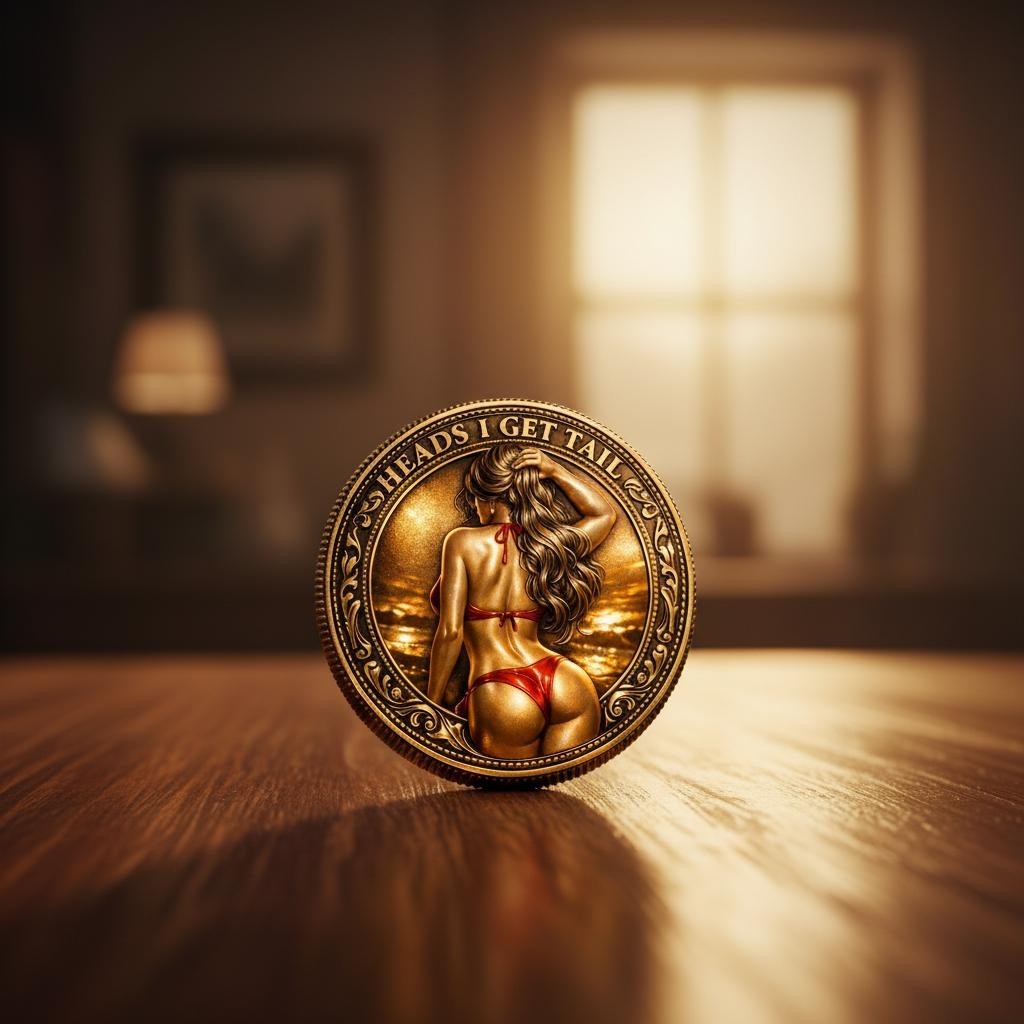Funny Couple Decision Coin Date Night Game Replica 2D Flat Token Gift