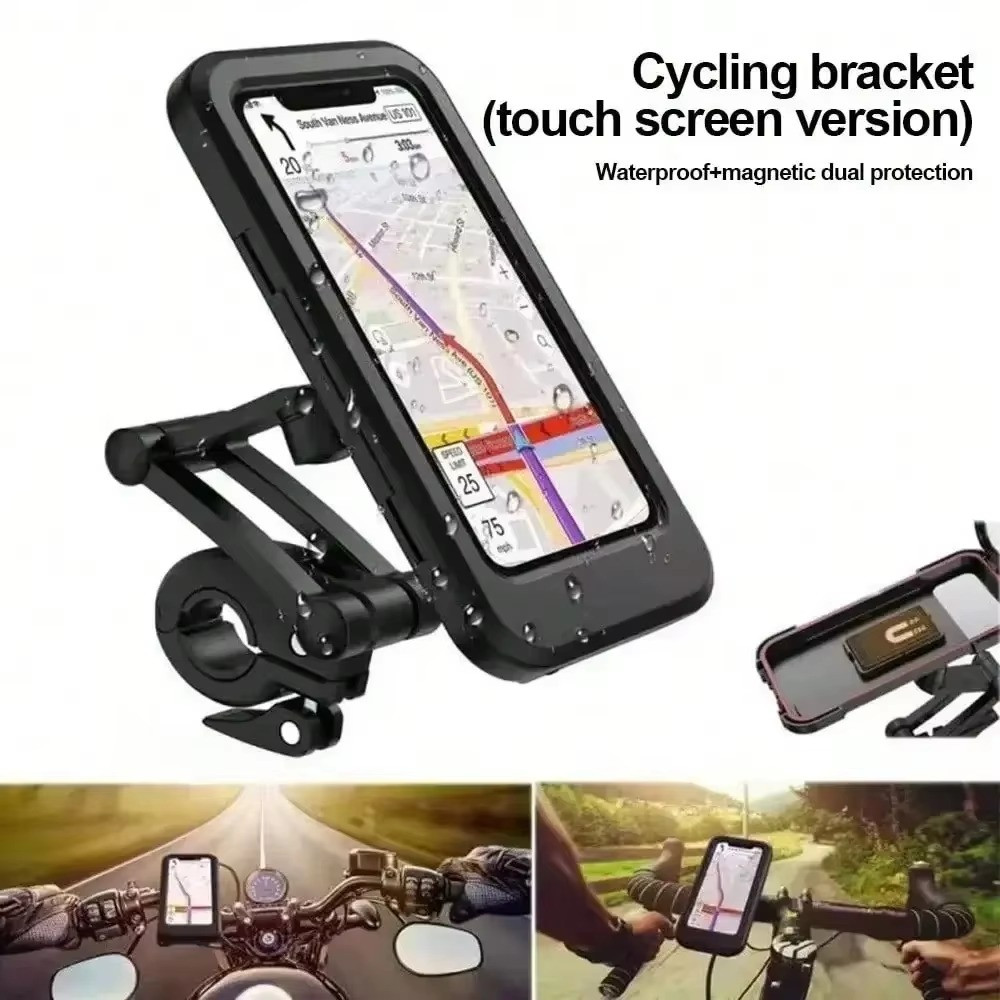 Motorcycle Bike Handlebar Phone Mount Holder Waterproof Case for iPhone Samsung