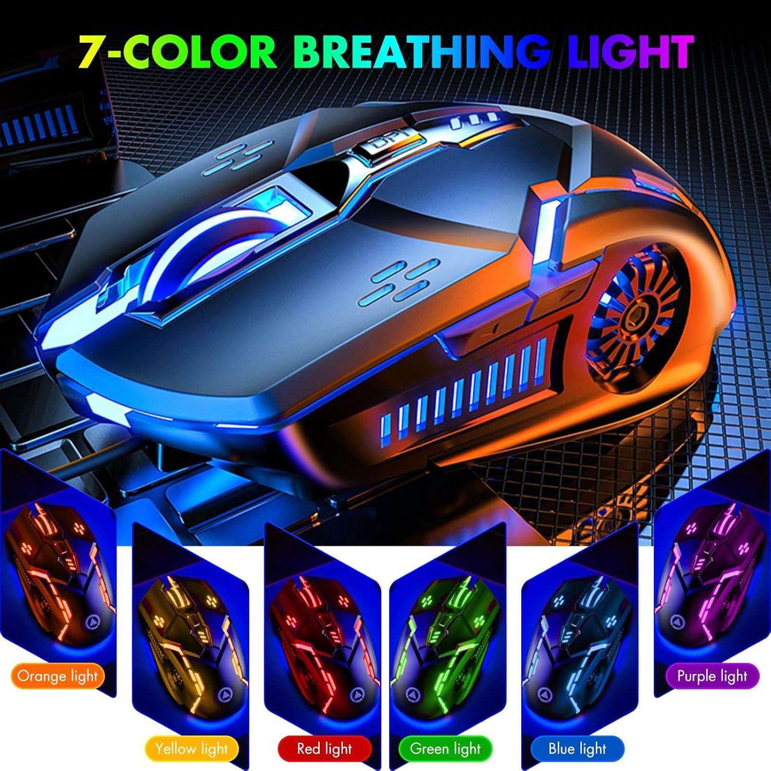 CHONCHOW Silent Click Mouse, Gaming Mouse Wired, 6 Button,4 DPI Upto 3200 DPI, R