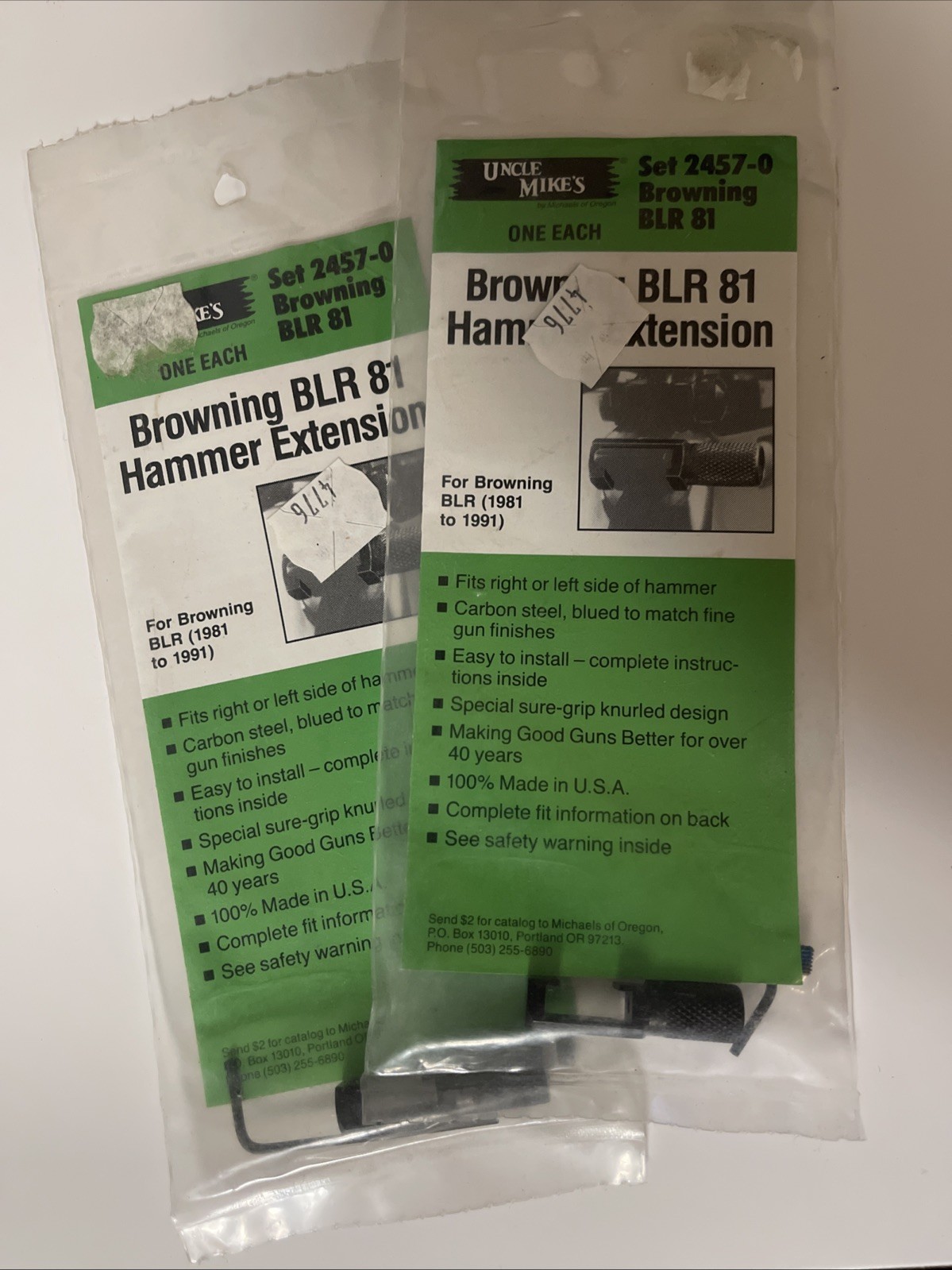 2-pack Uncle Mike’s Hammer Extensions Browning BLR 81 Rifle 1981-1991 Set 2457-0