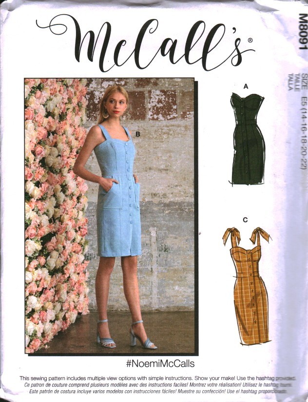 8091 UNCUT McCalls SEWING Pattern Misses Fitted Sleeveless Dress Summer Spring