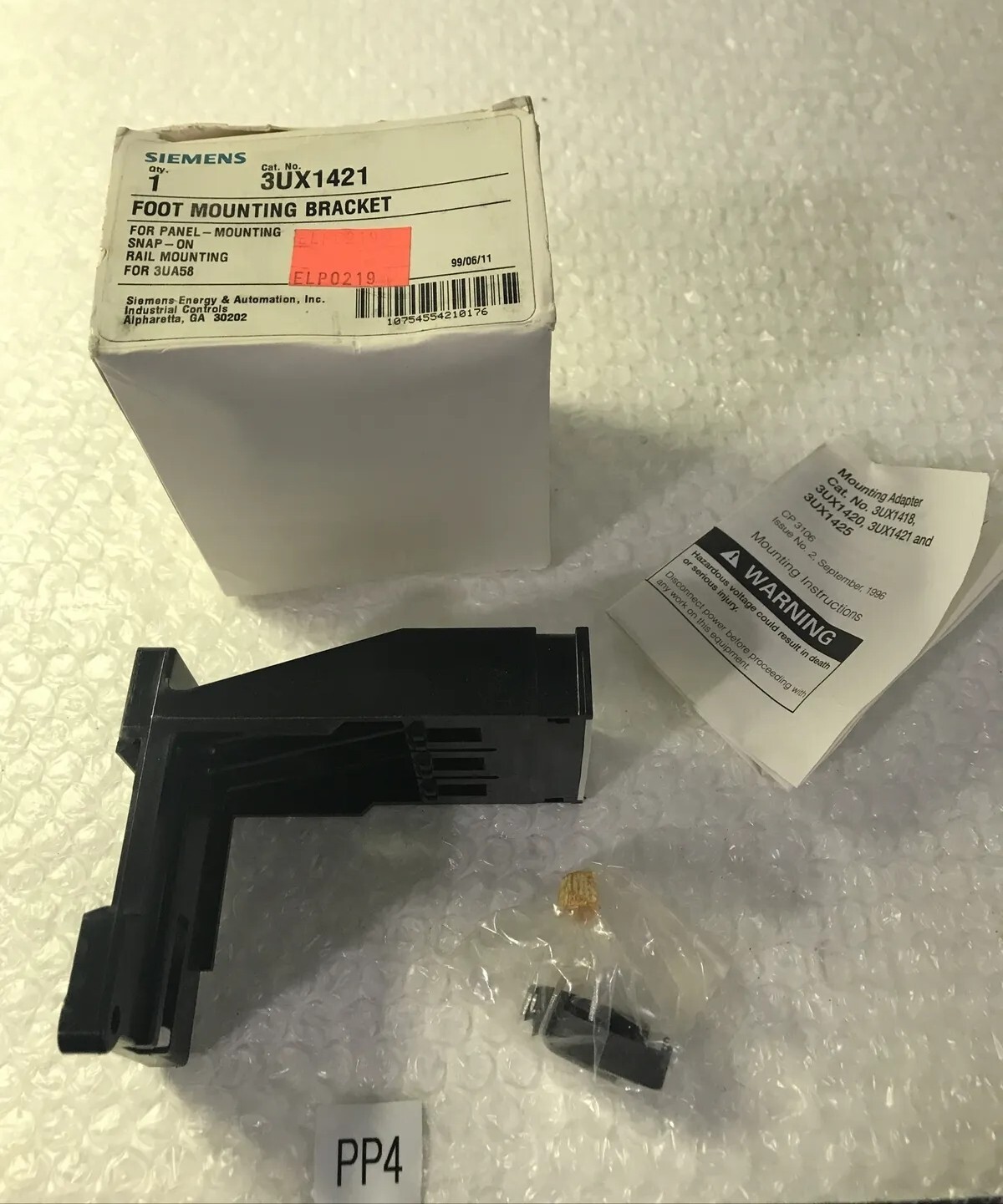 *New* Siemens 3UX1421 Foot Mounting Bracket For 3UA58 Fast Shipping & Warranty!