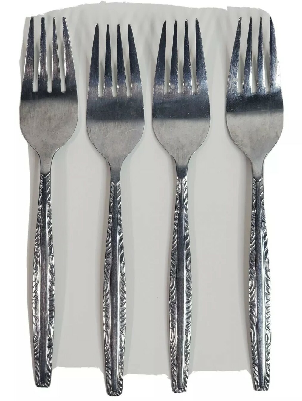4 Dinner Forks Fork Household’s Deco Stainless Contemporary 6.88” Long